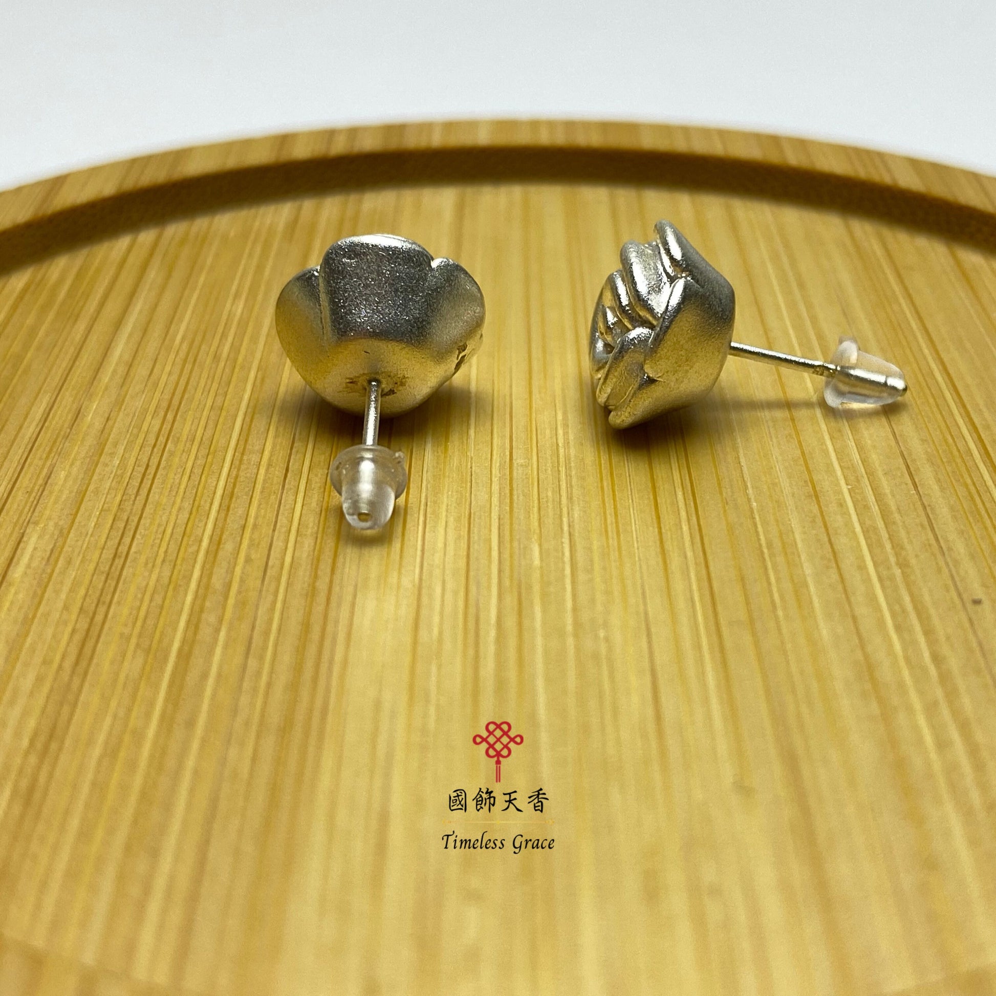 TimelessGrace silver rose earring