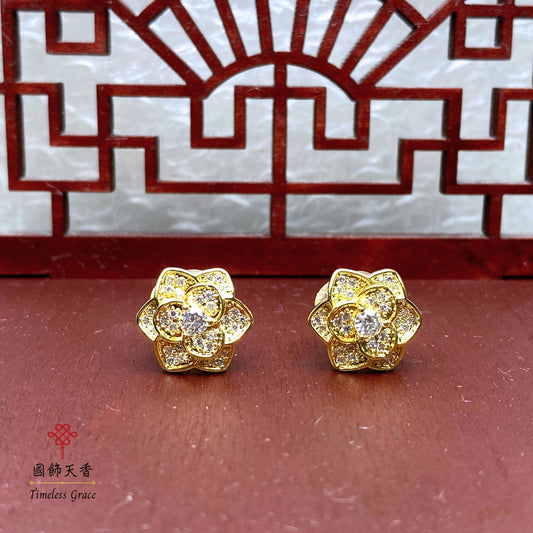 TimelessGrace golden flower earring
